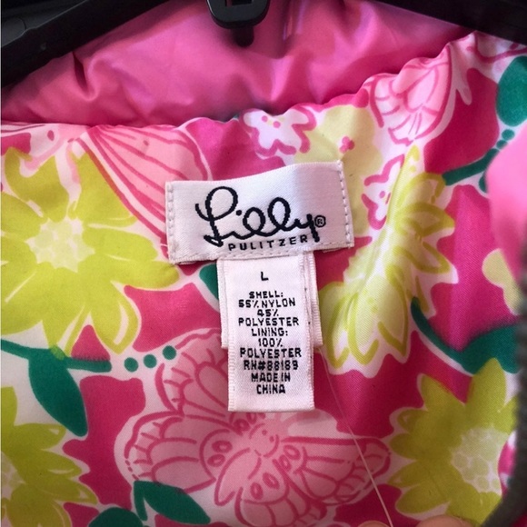 NWT LILLY PULITZER PUFFER VEST PINK L - Picture 5 of 7